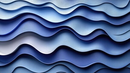 Abstract waves of blue and white layered design creating a serene oceanic feel
