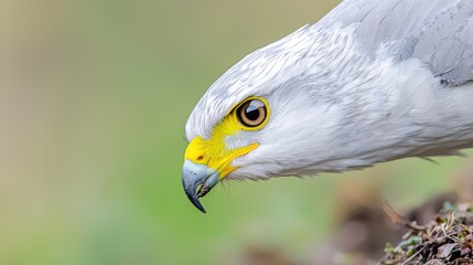 Obraz premium Close-up of a White-tailed Kite, Focused Gaze, Natural Habitat