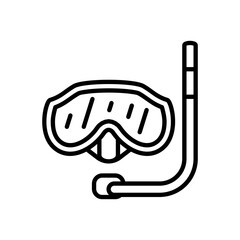snorkel gear icon vector, line style icon