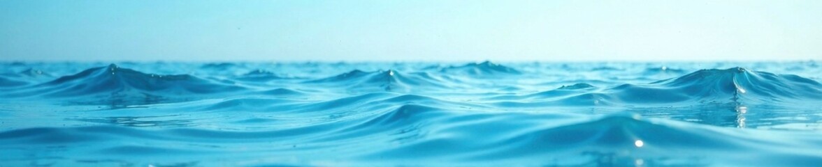 Peaceful ocean waves on a light blue abstract surface, calmness, waves, serenity