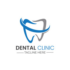 Dental care clinic logo vector illustration 