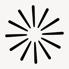 Abstract radial black lines design vector