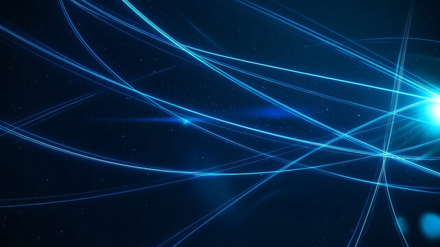 Lines interweave the background of future science and technology space