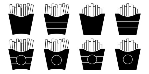 French Fries Icon Set. Vector Linear Illustration of French Fries. French Fries Symbol. French Fries Vector Icon in line style design.