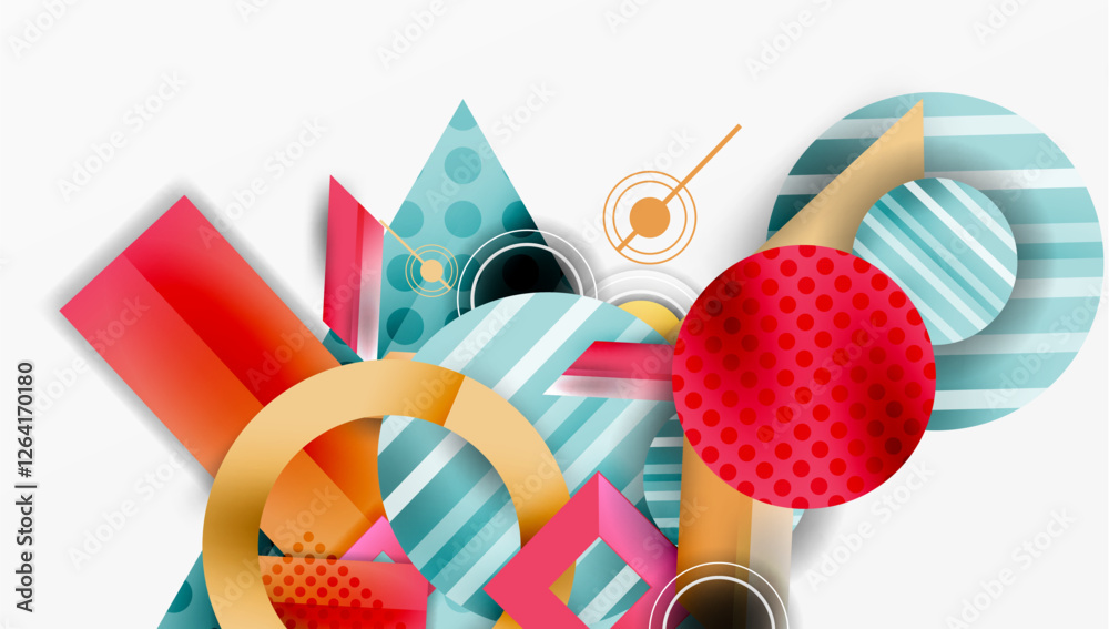 Aufkleber abstract design with layered geometric shapes