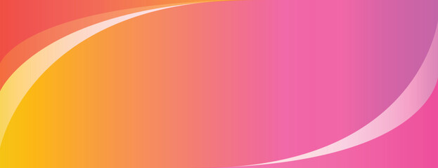 Vibrant gradient background with pink and orange hues. The background features smooth, flowing curves and a glossy texture. Minimal abstract flow line vector gradient background