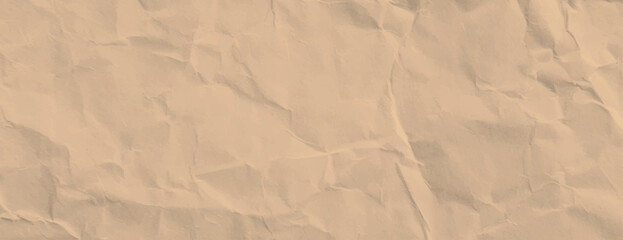 Beige crumpled paper background, with a textured, wrinkled style. The beige background adds a rustic, natural feel. Paper texture background vector. Brown background.