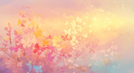 春の息吹を感じる、幻想的なアブストラクトアート背景
