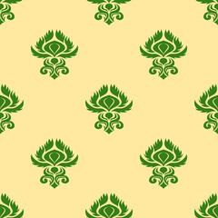 Naklejka premium Classic Traditional Textile Art for Elegant Satin, Silk, Cotton. Luxury Historical Elegant Fabric