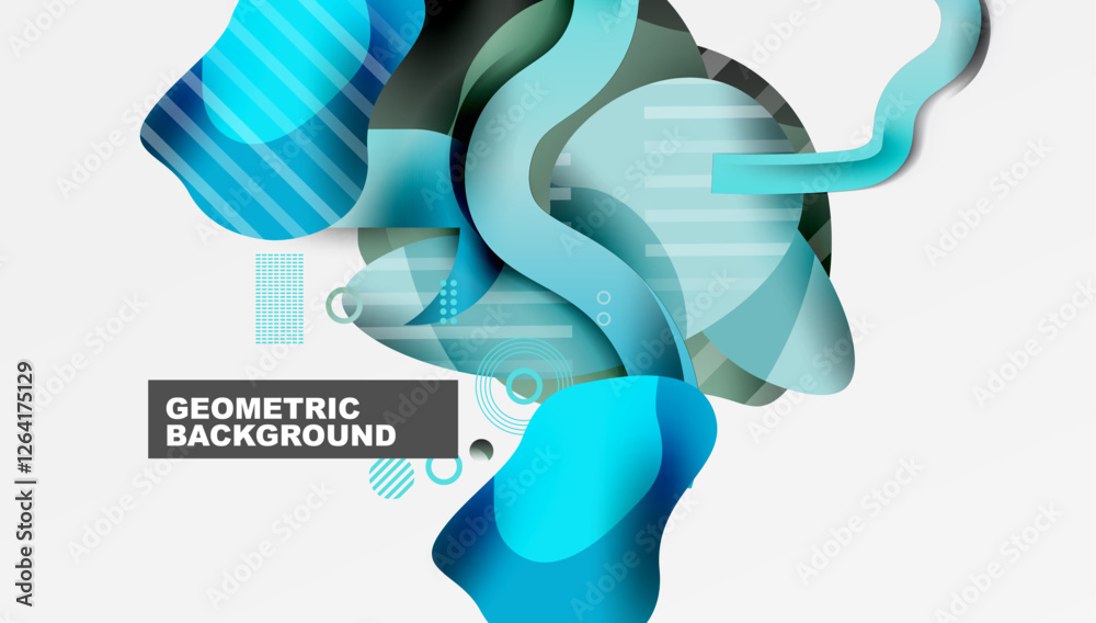 Poster abstract liquid shapes and lines background