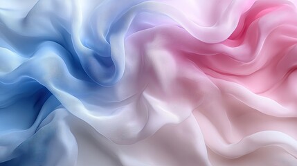 Fototapeta premium Soft, flowing fabric in shades of blue and pink, creating a serene and dreamy atmosphere