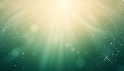 Ethereal Sunlight Filtering Through a Greenish Mist with Sparkling Dust