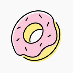 Obraz premium Donut food icon, line art design vector