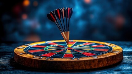 Obraz premium Bullseye: Precision and Achievement in Darts