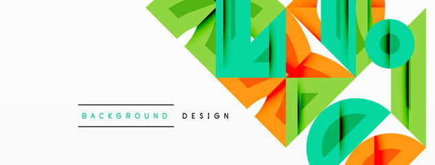 Abstract geometric background shapes forming a modern, symmetrical pattern. Bold contrast, smooth gradients, dynamic composition, futuristic style