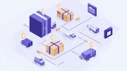 Blockchain-based logistics network, secure and transparent e-commerce tracking. 