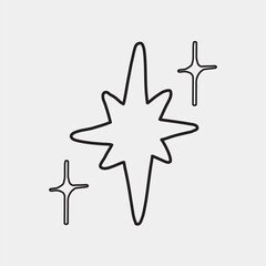 Minimalist star sparkle icon design vector