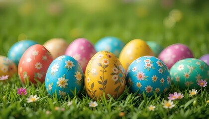 Colorful Easter eggs. Seasonal spring decoration element