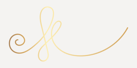Elegant gold swirl design, hand drawn vector