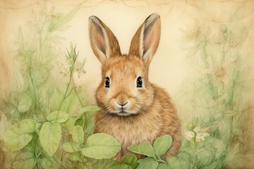 Obraz premium Rabbit drawing animal rodent.