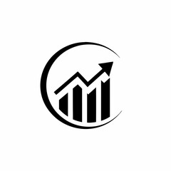 creative business Growth Chart icon and logo vector silhouette