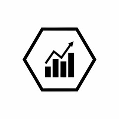 creative business Growth Chart icon and logo vector silhouette