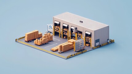 Digital twin of warehouse operations, optimizing e-commerce logistics flow. 