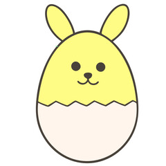 黄色と白のイースターエッグ（線あり）