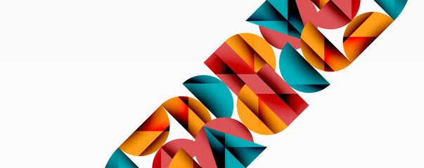 Minimal geometric abstract background. Circle square and triangle design