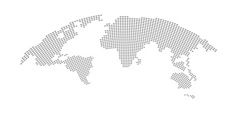 Fototapeta premium World map dots black and white vector editable