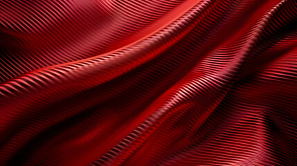 Naklejka premium Abstract close-up of flowing red fabric with intricate texture, creating a rich and dynamic visual effect