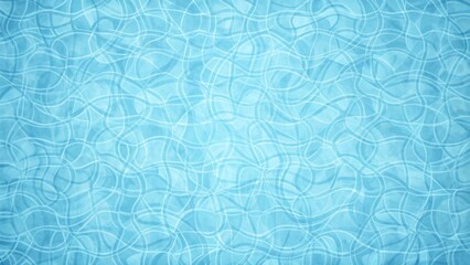 Obraz premium Summer background. Swimming pool bottom caustics ripple and flow with waves background. Summer background. Texture of water surface. Overhead view. waves background.