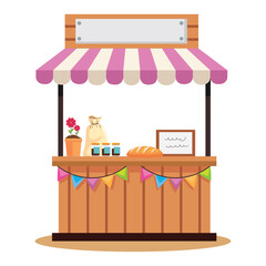 Obraz premium Rustic food business kiosk
