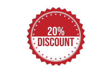 20% discount red ribbon label banner.