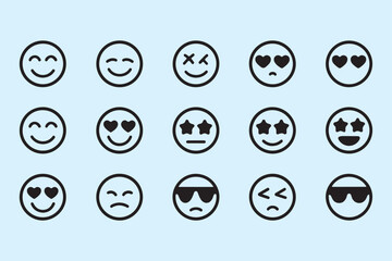 Collection of Diverse Emojis Showing Various Emotions