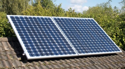 High Efficiency Solar Panels Installed on Residential Roof