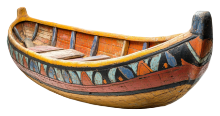 Canoe crafting event coastal village warm environment isolated on transparent background