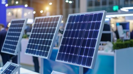 Solar Panels Showcased at Renewable Energy Exhibition Event