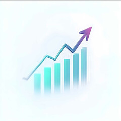 A financial growth chart with an upward arrow The chart shows progressively increasing bars or lines symbolizing financial growth and success The chart is clea