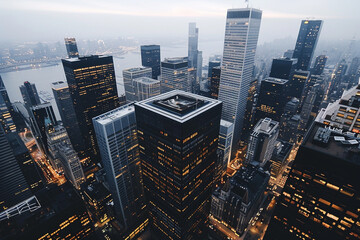 Fototapeta premium Minimalist Business Buildings in Contemporary Urban Environment