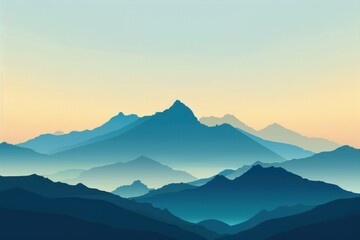Serene mountain landscape at dawn