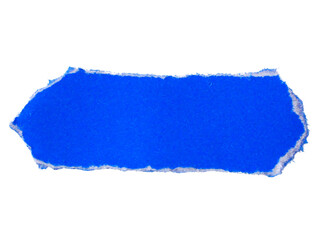 Pieces of torn or cut blue paper, design elements isolated on transparent background.