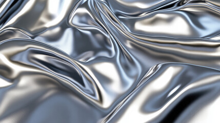 A seamless silver texture with a sleek, shiny metallic surface, transitioning from grey to bright silver. The reflective sheen creates a dynamic, polished effect, ideal for modern design purposes.