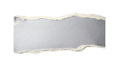 Obraz premium Pieces of torn or cut gray cardboard isolated design element on transparent background.