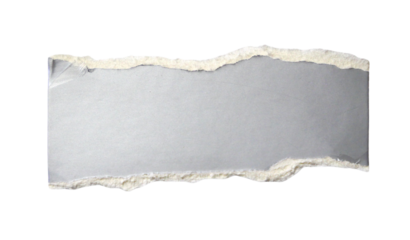Pieces of torn or cut gray cardboard isolated design element on transparent background.
