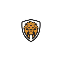 Elegant Lion Logo Inside Shield Emblem Representing Strength and Authority