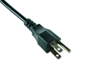 Wire cable of usb and adapter isolated on white background.