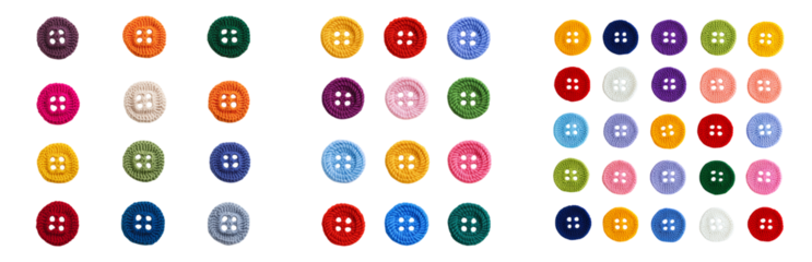 Buttons Arranged in a Grid Pattern Isolated on transparent background