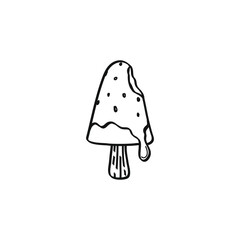 Melting Ice Cream Stick Popsicle Doodle Design