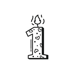 Number one Candle  for Birthday Celebration